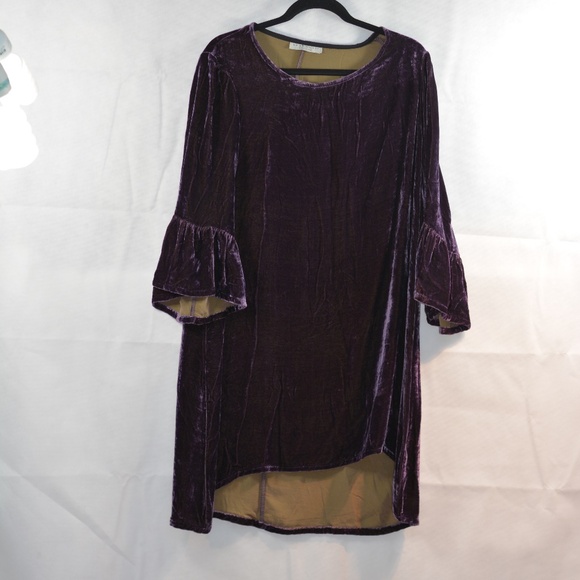 Purple Velvet Long Top/Tunic/Dress  SZ L /bryn Walker - Picture 3 of 7